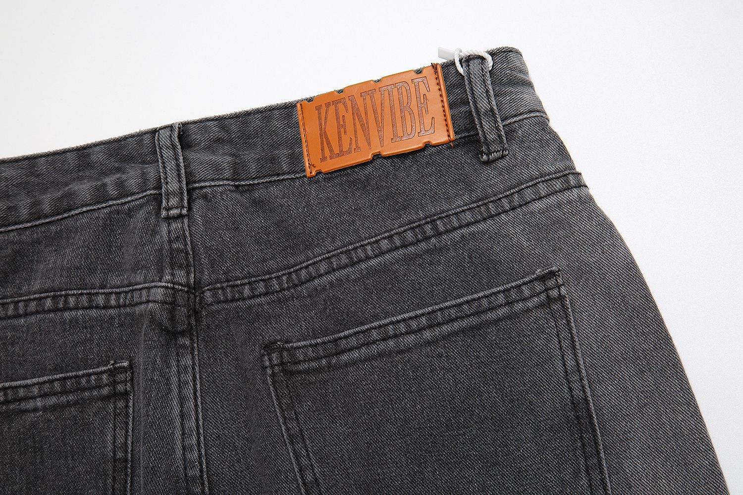 Title 12, Chaopai Worn-out Hole Straight High Waist Denim...