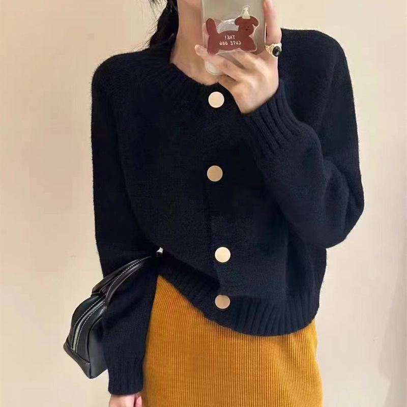 Single-breasted All-match Simple Soft Glutinous Knitted Coat