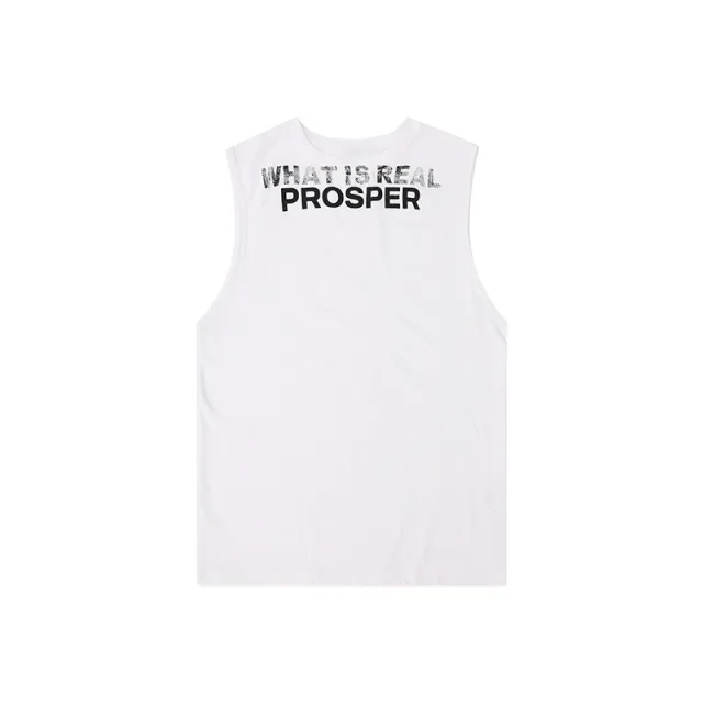 Letter Print Sleeveless Women's Loose Vest Casual Beige - Shop at LoveMi
