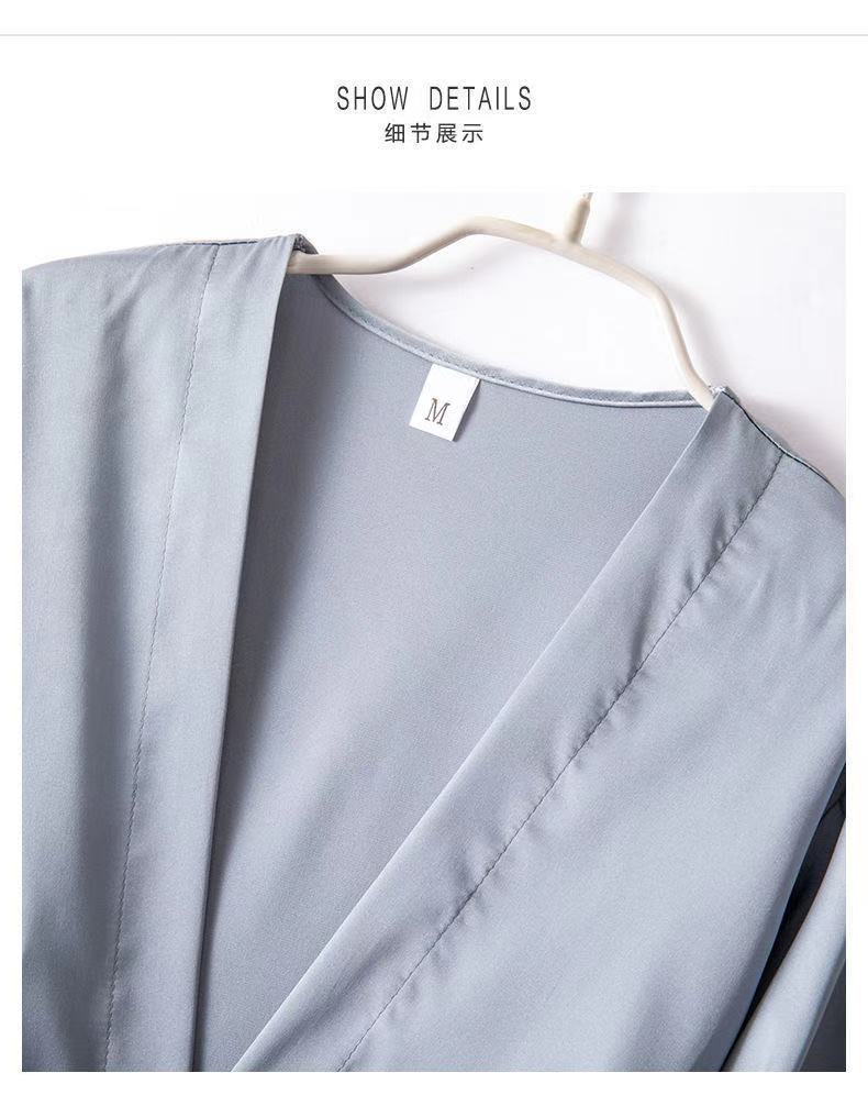 طقم منزلي فاخر مكون من خمسة قطع: قميص نوم شفاف من حرير حراري مع حشوة صدر، وتصميم ساتان ناعم