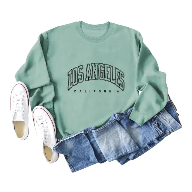 European And American Simple Letter Women's Long Sleeve Green - Shop at LoveMi
