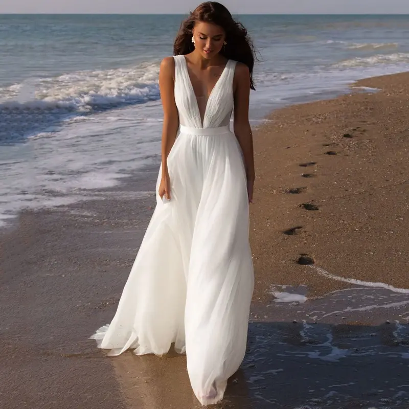 Seaside Outdoor Travel Photoshoot Bride In Wedding