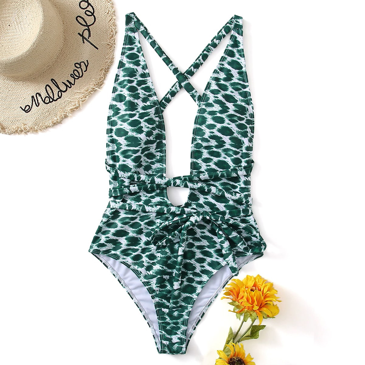 Dark Green Leopard Print