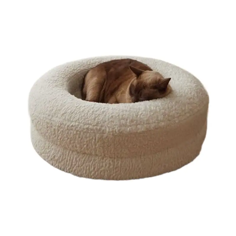 Household Solid Color Leisure Pet Round Bed Cat Nest