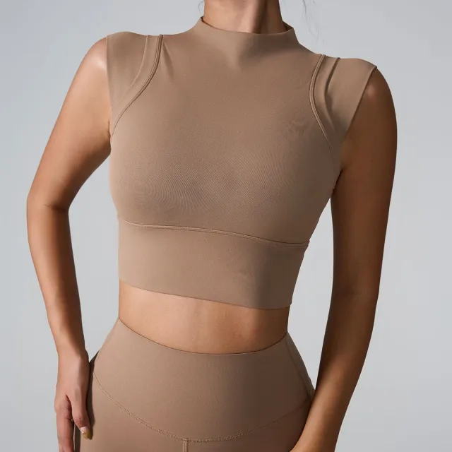 Sports Bra High Elastic Nude Feel Close fitting Body Shaping Yoga Clothes Nude - Shop at LoveMi