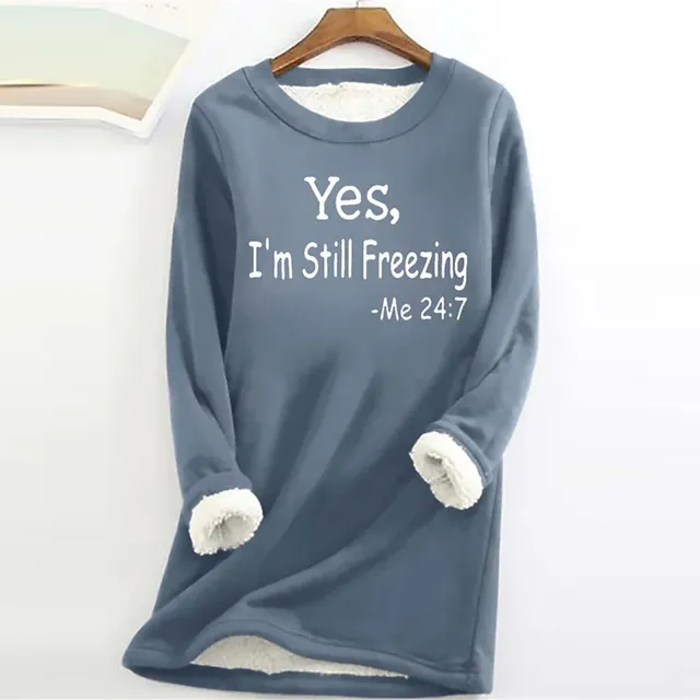 Thickened Plus Size Slim fit Letter printing Velvet Padded Bottoming Shirt Blue - Shop at LoveMi