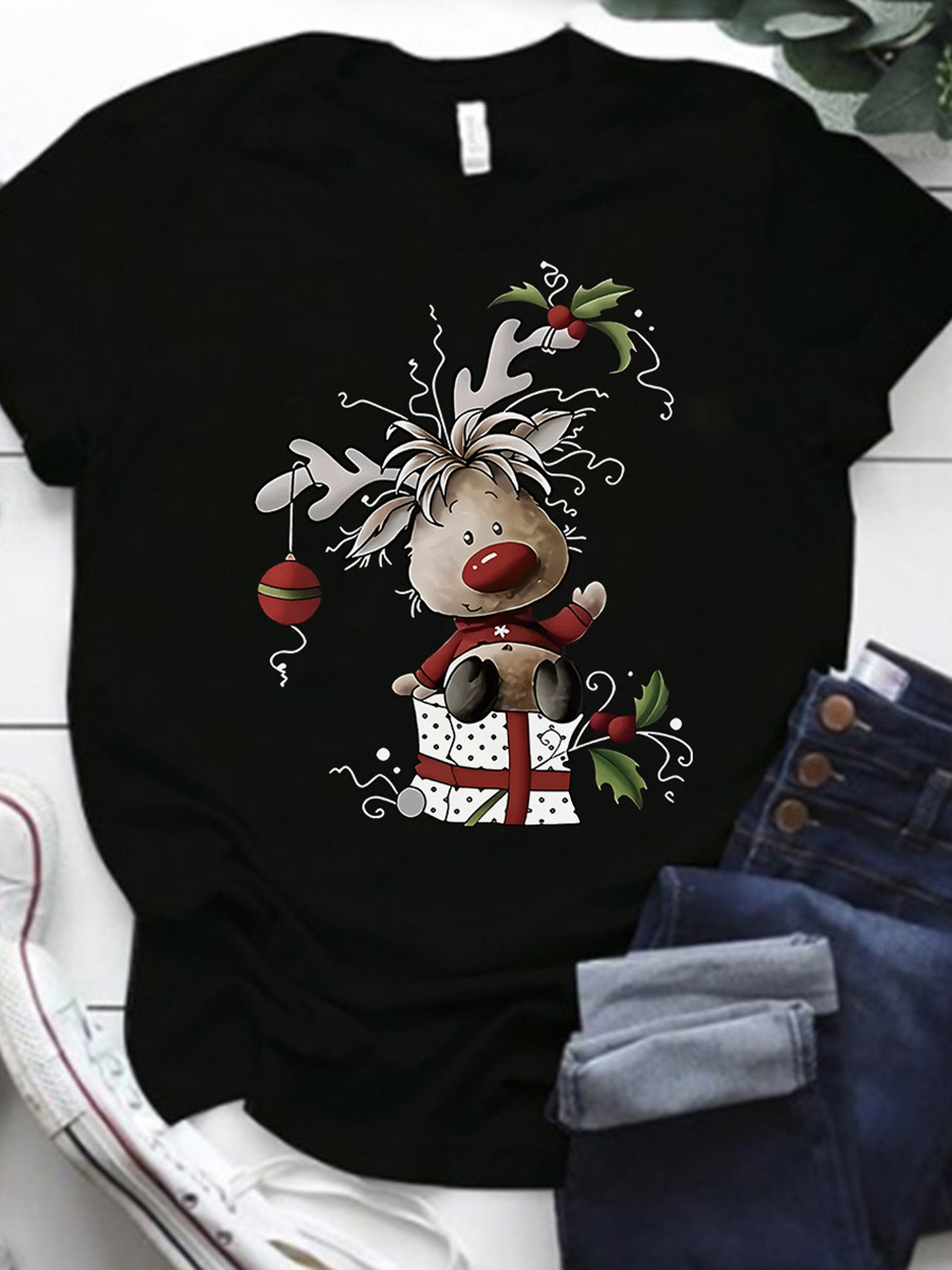 Title 3, Cartoon Christmas Pattern Women