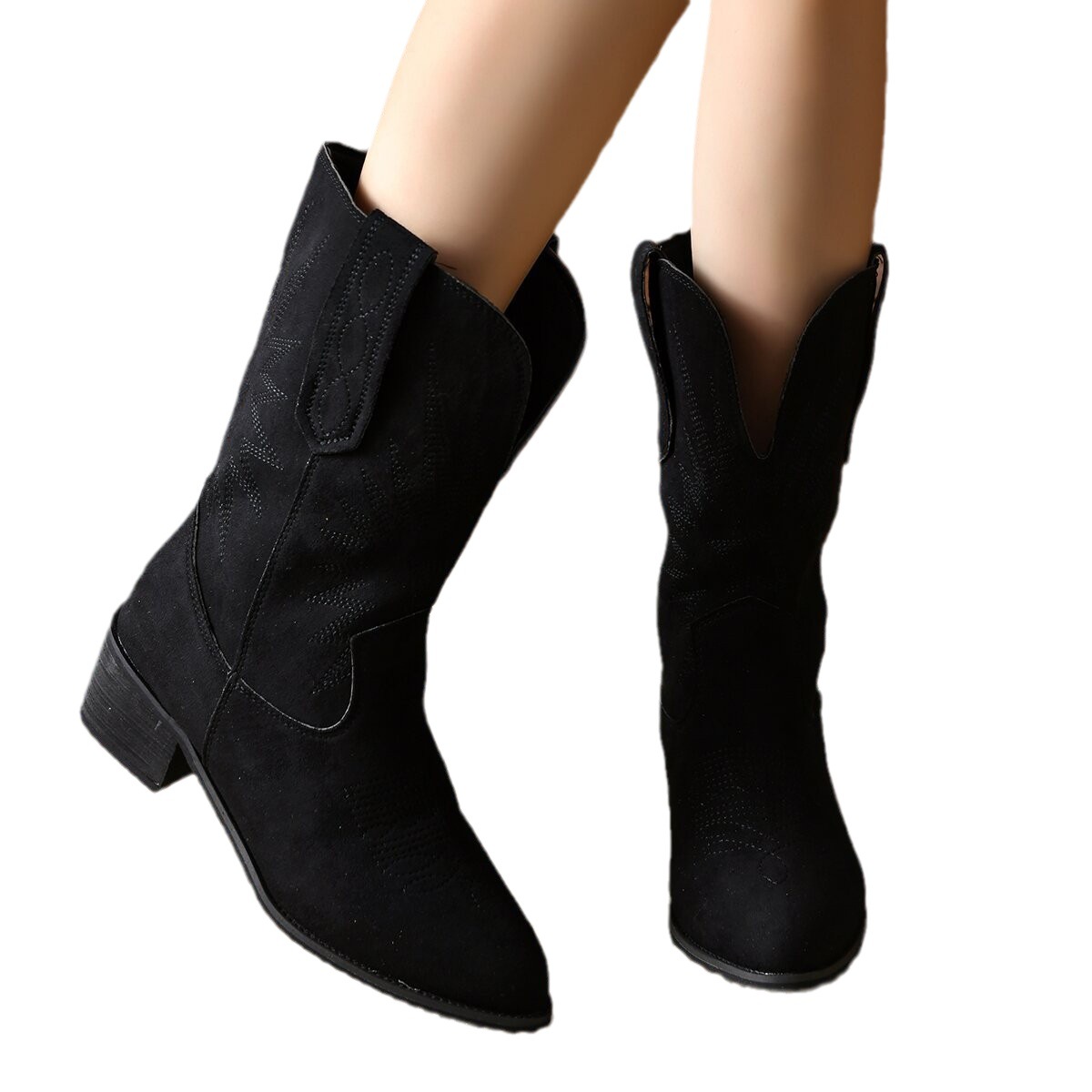 Suede Mid-Calf Boots, picture 4 of 5