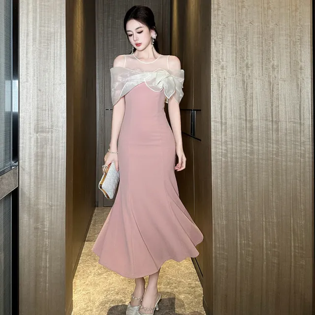 French Dress Banquet Women Pink - Shop at LoveMi