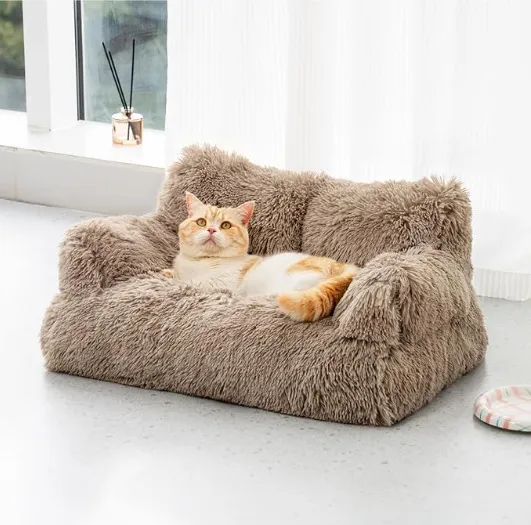 Solid Color Removable And Washable Portable Winter Warm Cat Nest Brown - Shop at LoveMi