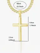 Mens Classic Minimalist Cross Pendant Necklace view 6