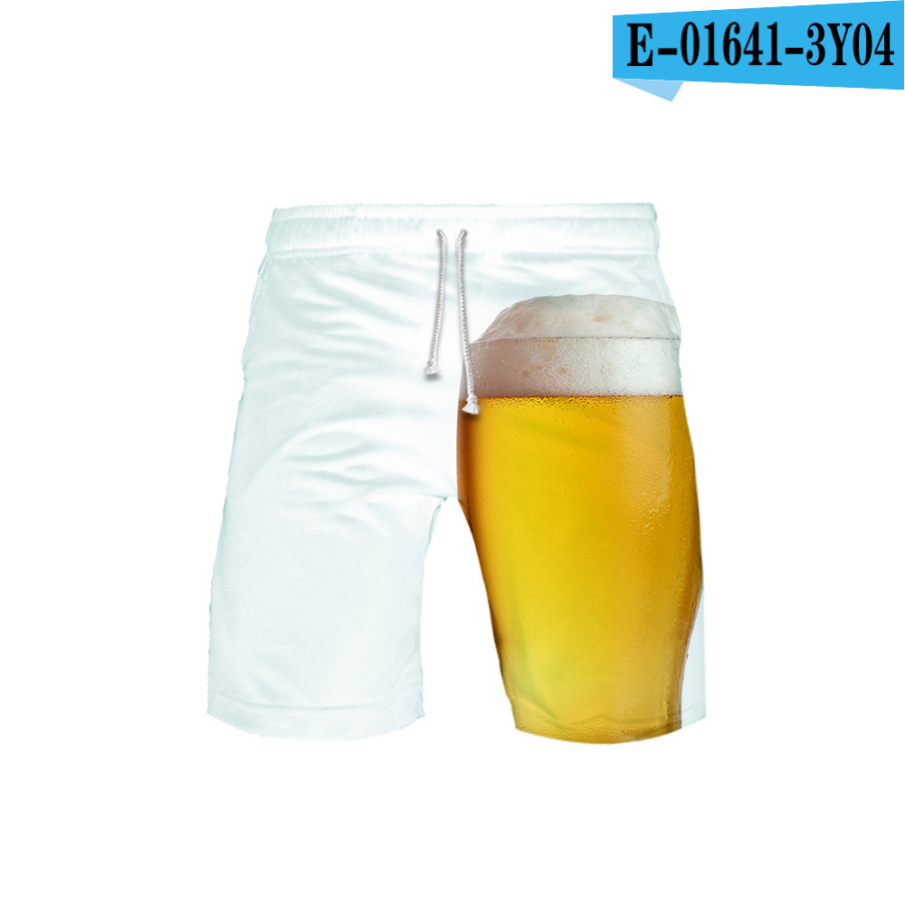 Men's Fashionable Simple 3D Color Printing Breathable Shorts