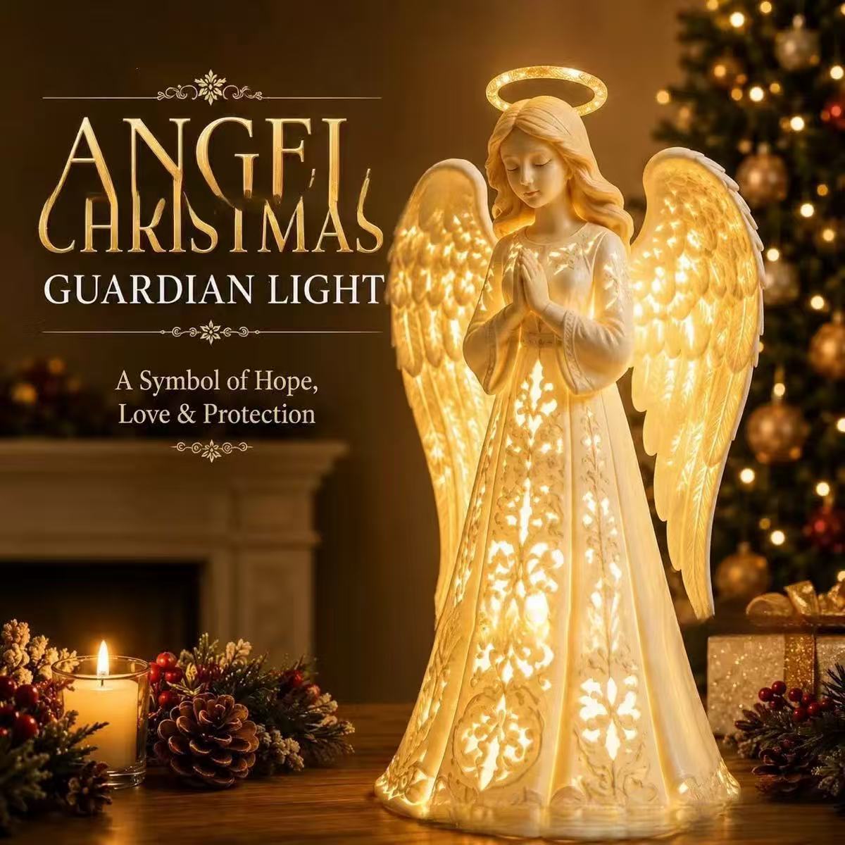 Holiday Angel Christmas Illuminated Resin Ornament
