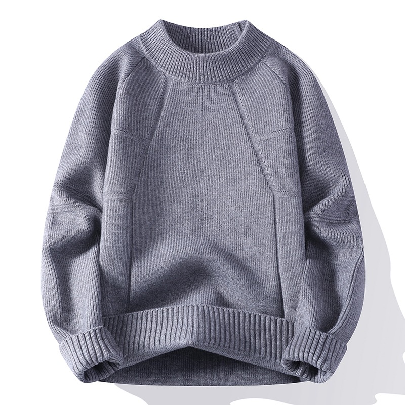 Round-neck Textured Knit Sweater Ideal For Layering Or Wearing On Its Own