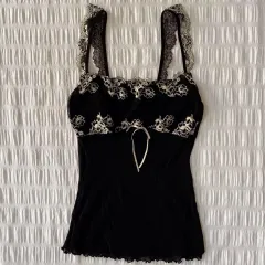 Elegant Fashion Lace Slim Slimming Women's Sling - Black - View 1