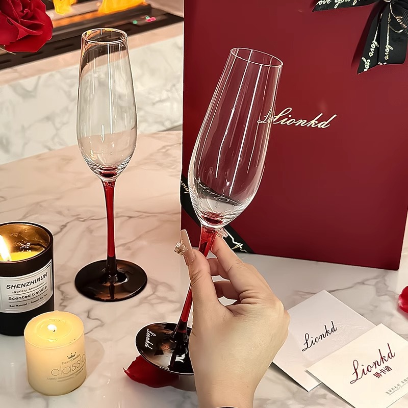 Champagne Crystal Glass Set Gift Box