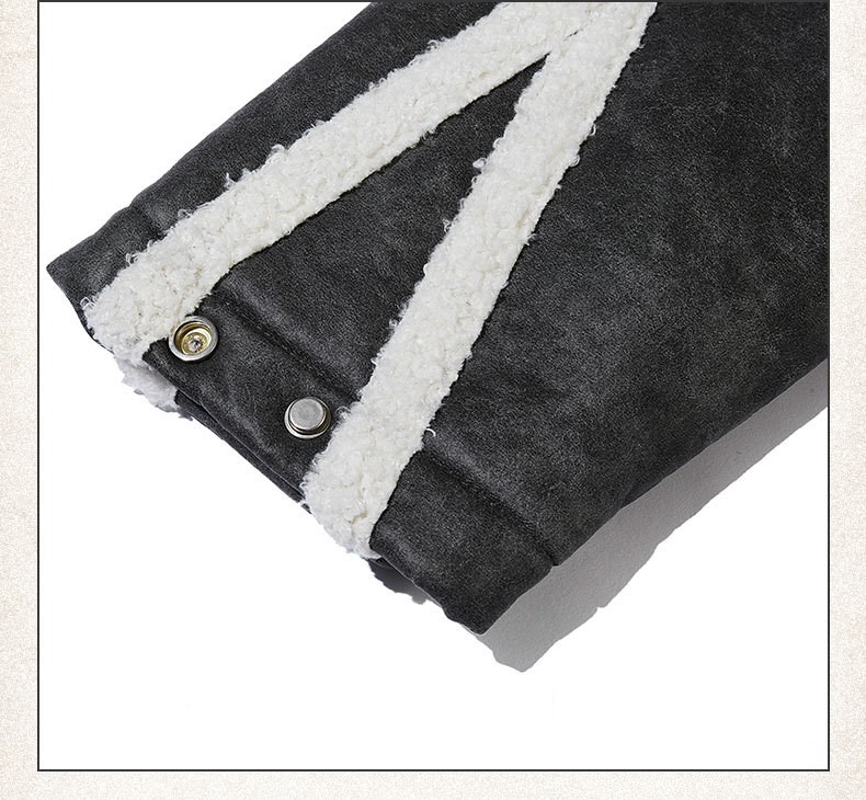Retro Street Lamb Wool Stitching Jacket