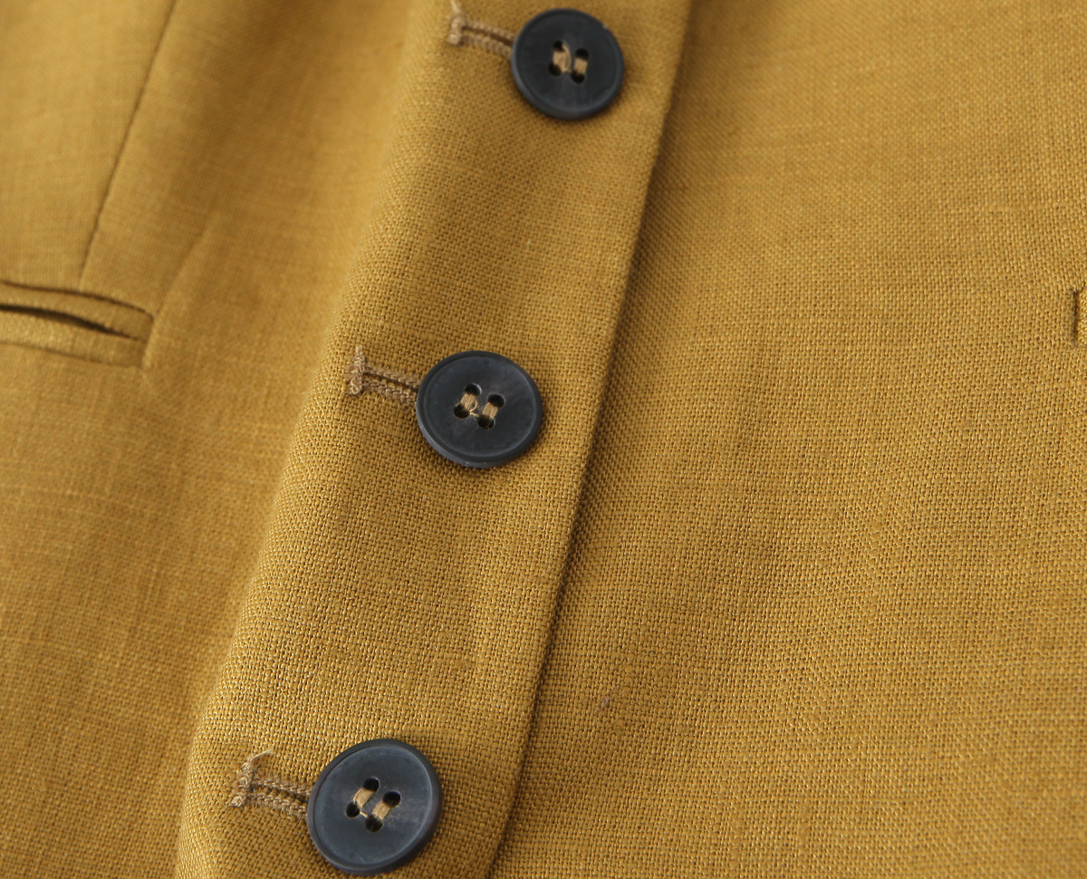 Linen Double Breasted Suit Coat Vest