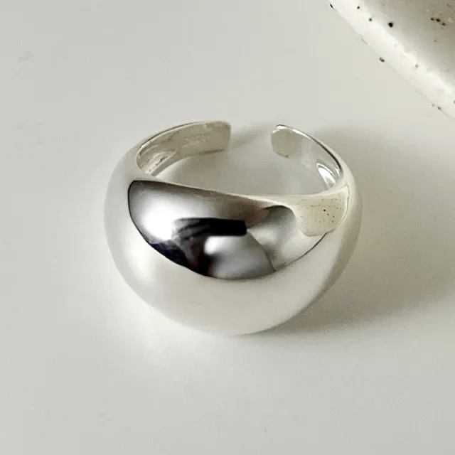 Oval Glossy Exaggerated Geometric Ring For Men And Women White Gold Color J02374 - Shop at LoveMi