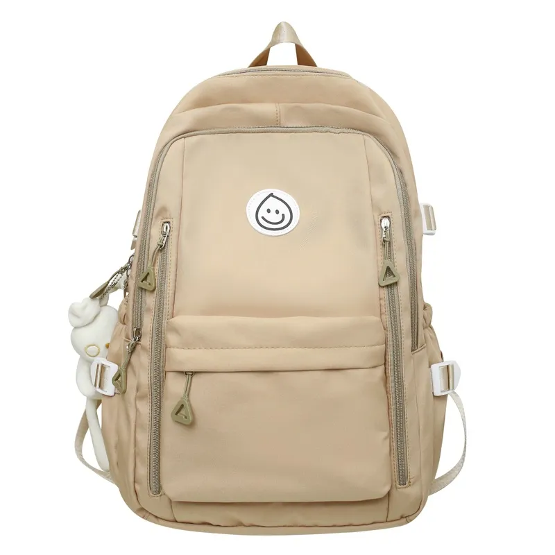 Schoolbag Female College Student Primary School Student High School Student Large-capacity Backpack - Khaki