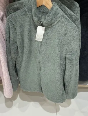 Coral Fleece Cardigan Stand Collar Jacket Warm Coat Green - Shop at LoveMi