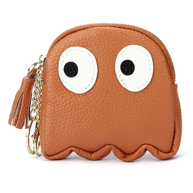 Genuine Leather Coin Purse Mini Cute Cowhide Coin Bag Khaki - Shop at LoveMi