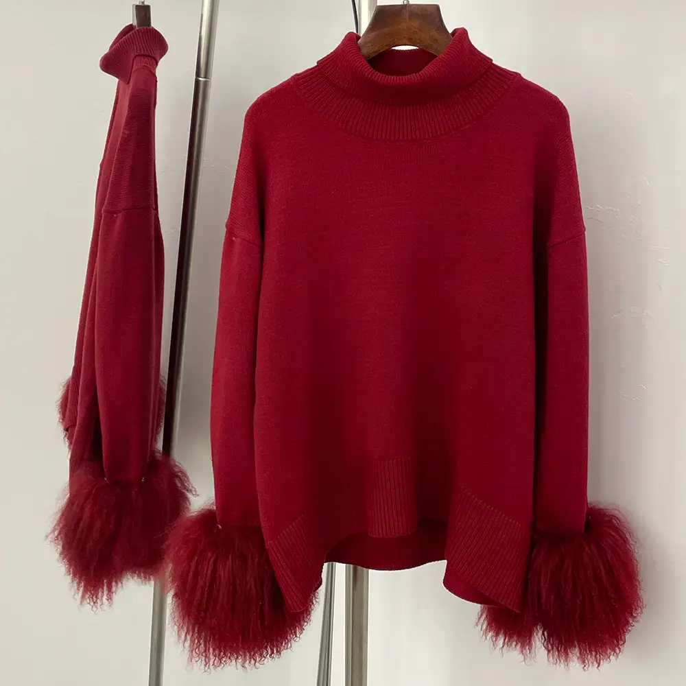 Loose-fitting Turtleneck Pullover Knit Sweater For Women