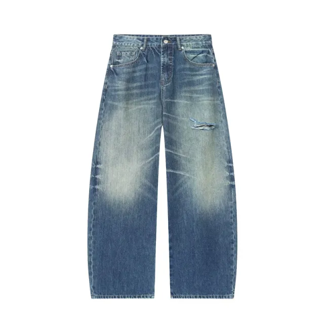 Fashionable Versatile Mid waist Loose Rolled edge Ripped Jeans - Shop at LoveMi