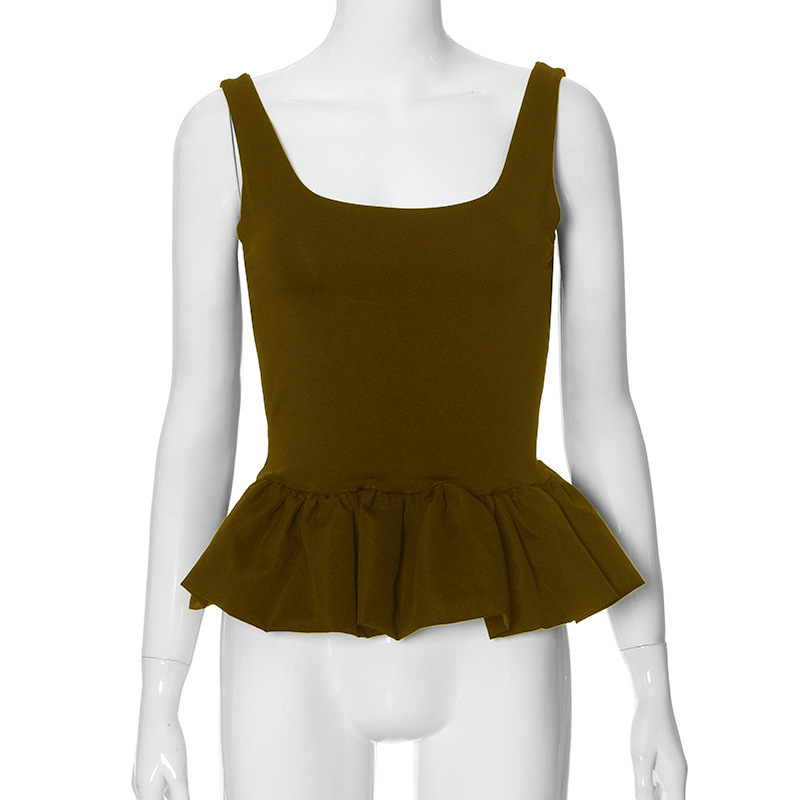 Women's All-match Solid Color Stitching Fashion Vest