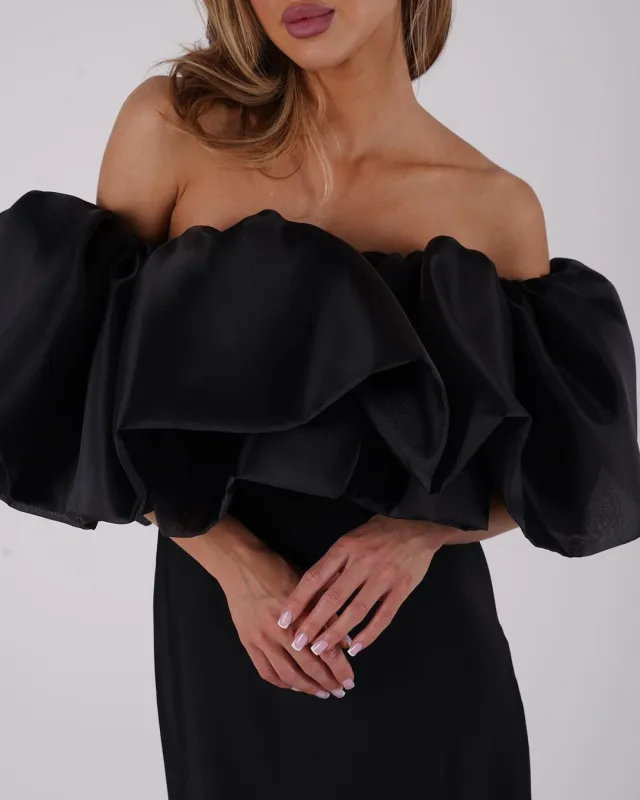 Elegant Off shoulder Top Skirt Suit Women Black Top - Shop at LoveMi