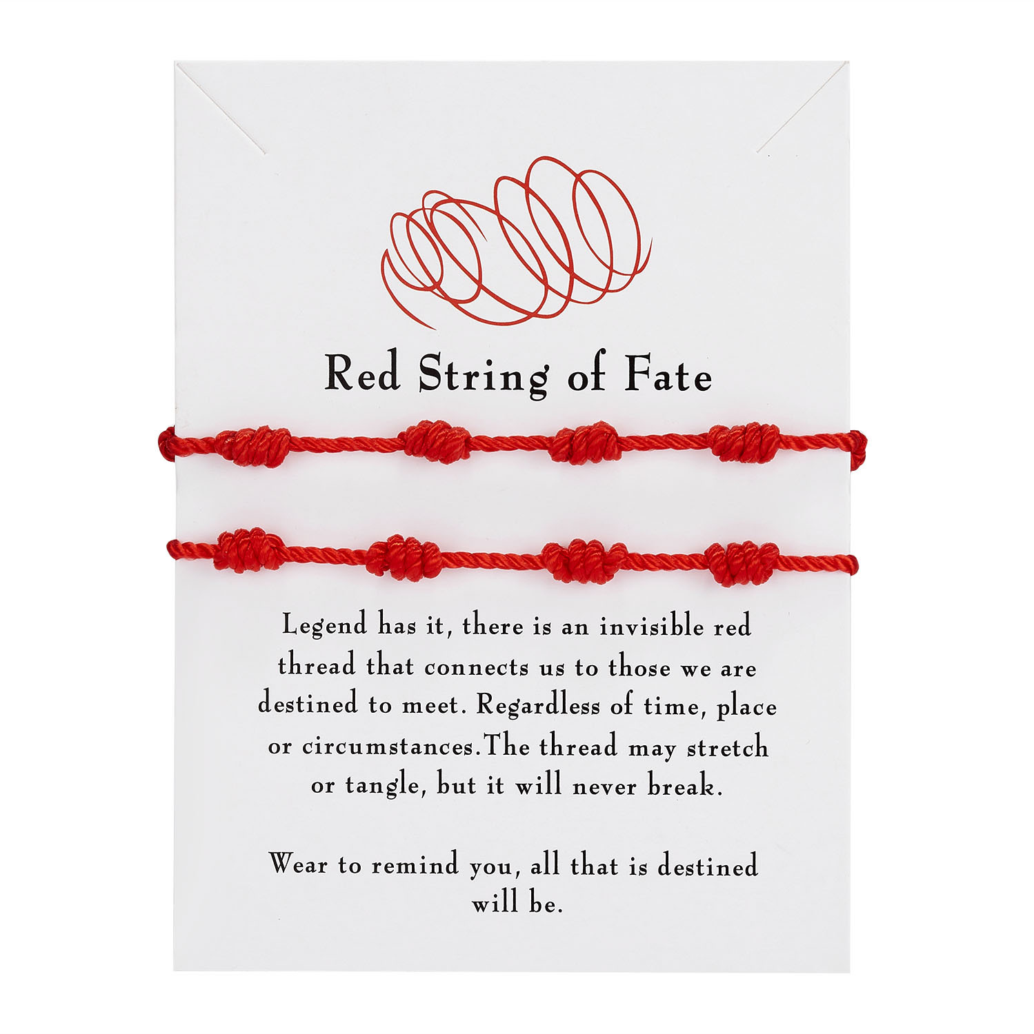7 Knots Red Rope Woven Bracelet Length