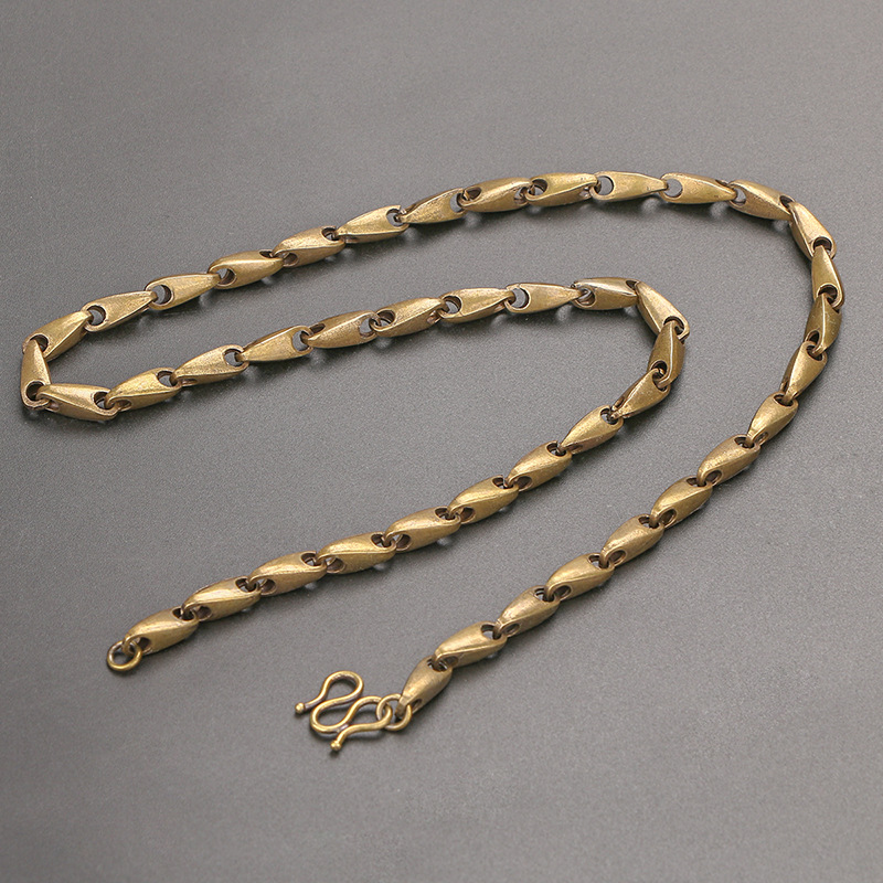 Brass Chain Rock Punk Motorcycle Necklace