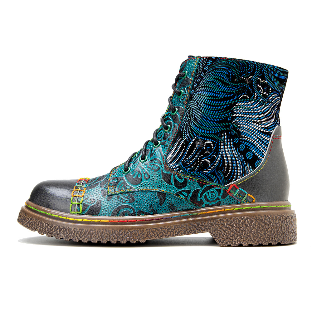 Title 8, New Leather Hand Painted Printed Comfortable Fl...