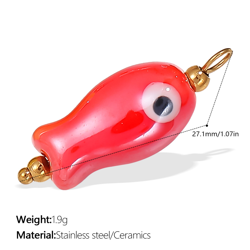 Fresh-style From The Ocean Collection Stainless Steel Pendant Necklace With 18K Gold Plating