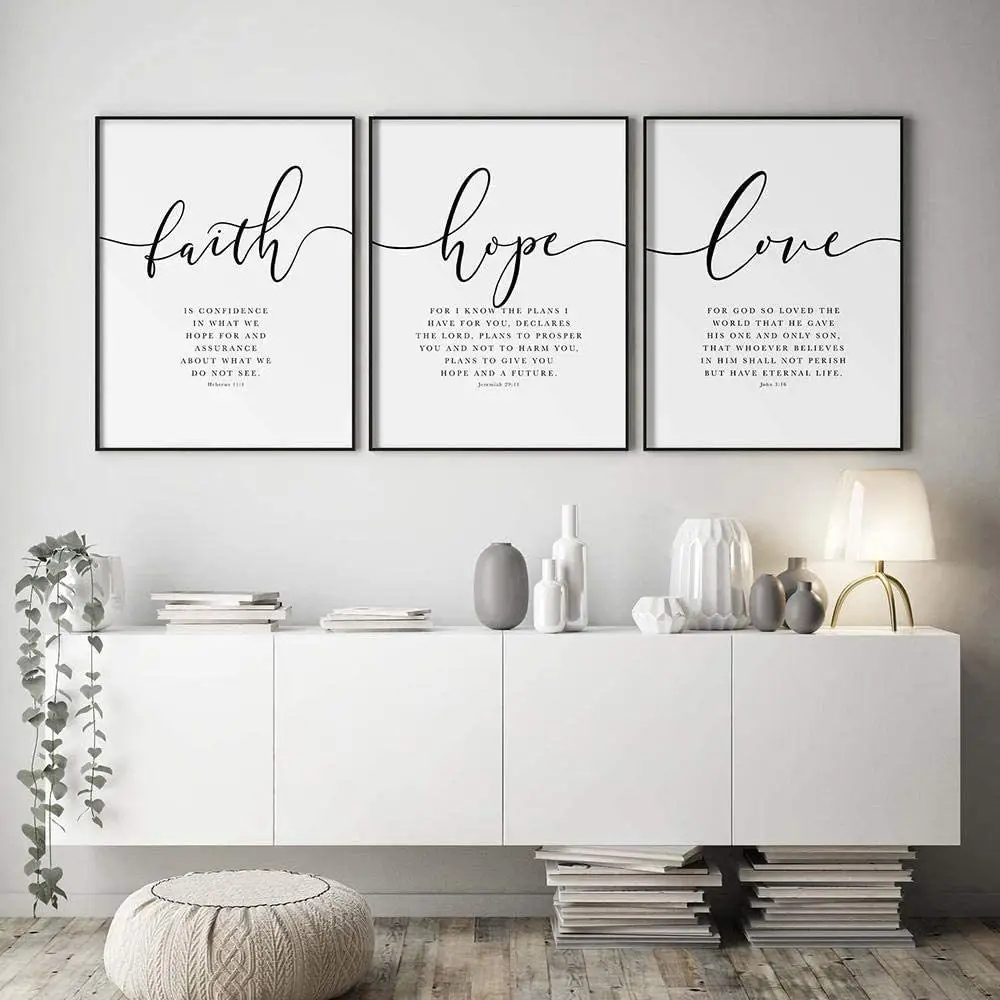 Modern Minimalist Combination of Three White-bottomed Black Words Spray