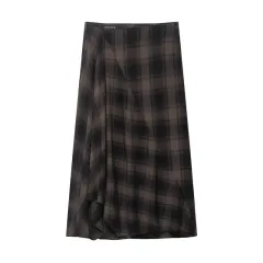 Women's Plaid Midi Skirt - T Picture Color - View 1