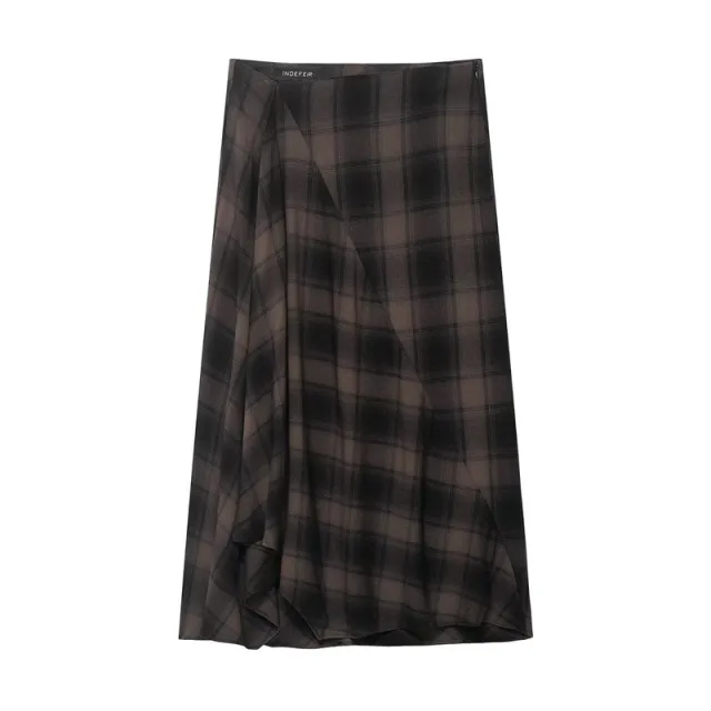 Women's Plaid Midi Skirt T Picture Color - Shop at LoveMi