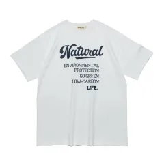 Letter Printed T-shirt Top Loose Couple - White - View 1