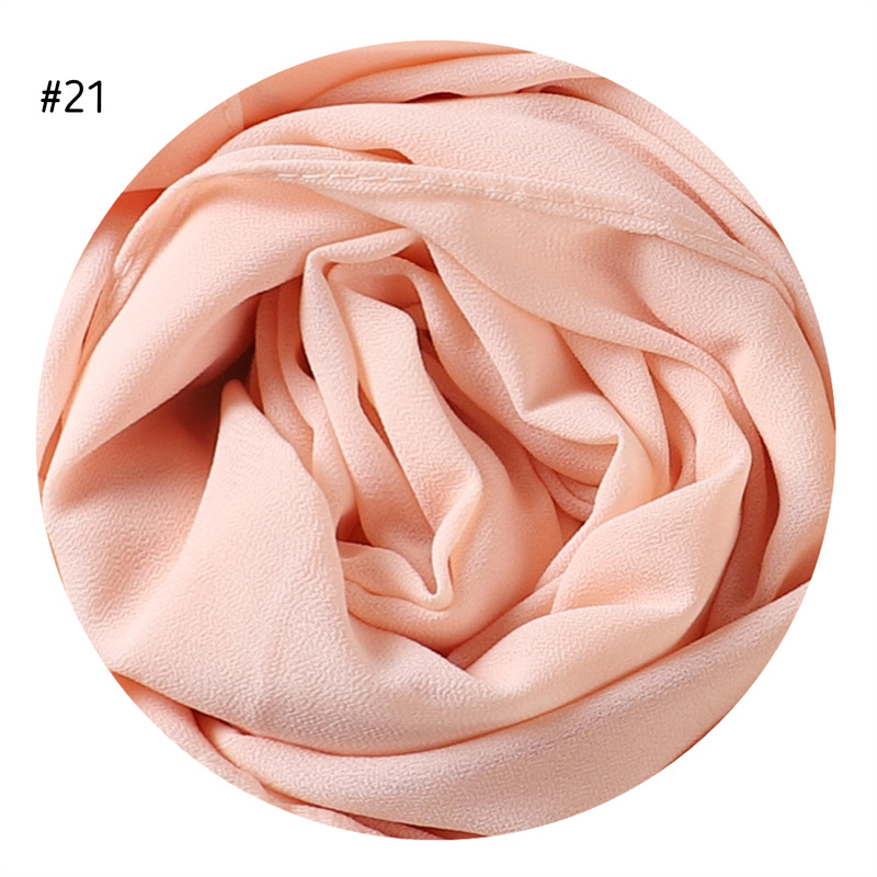 Solid Color Pearl Chiffon Scarf Head Covering Monochrome