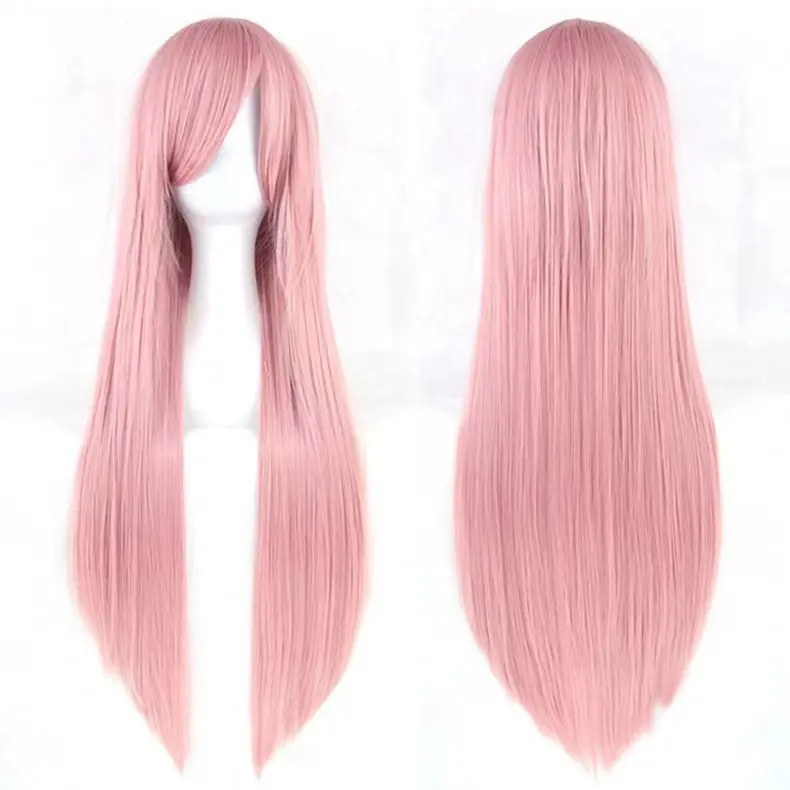 Cosplay Versatile Side-swept Bangs Long Straight Hair