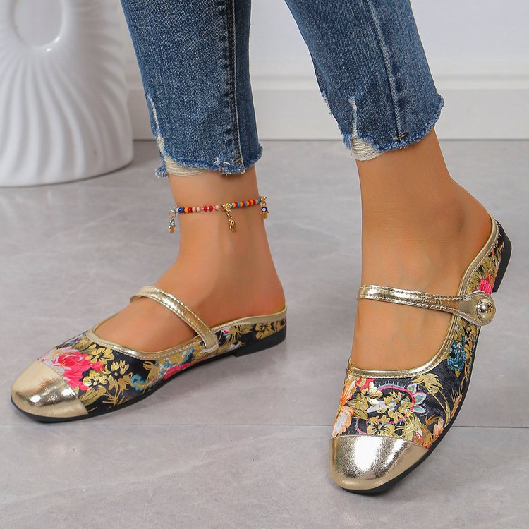 Womens Stylish Floral Slide Sandals For Summer