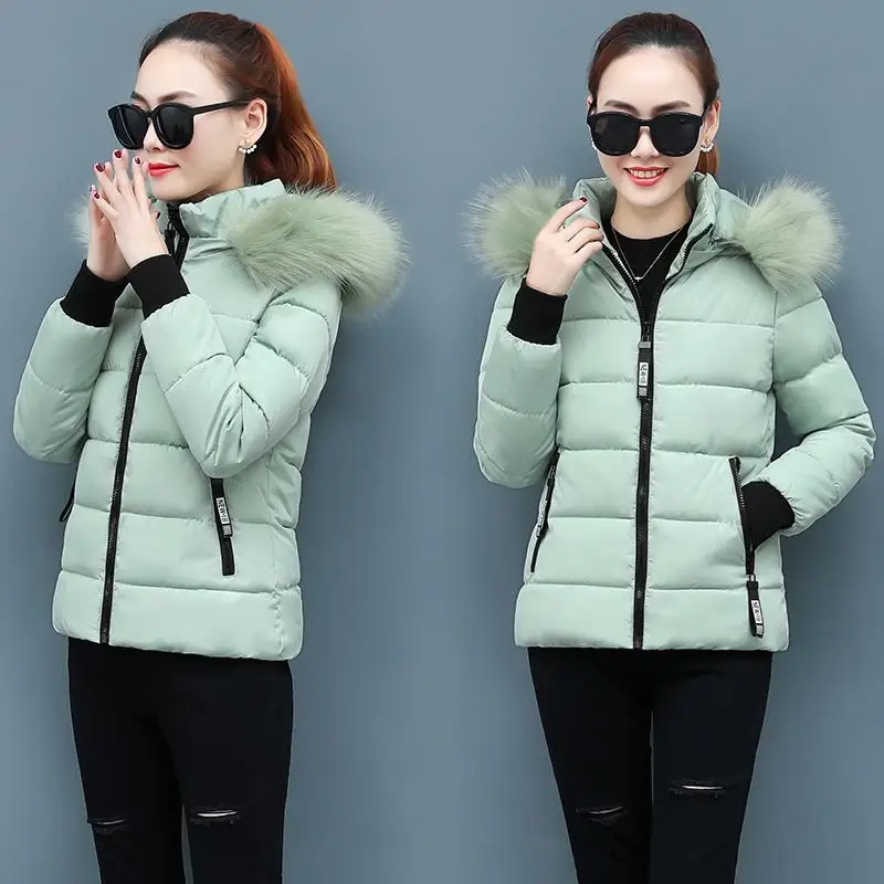Thicken Big Fur Collar Plus Size Fat Sister Cotton-padded Coat