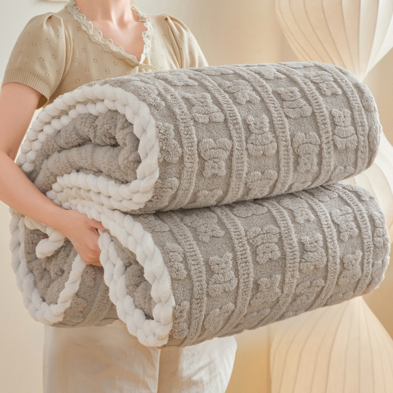 Milk Velvet Throw Blanket, 3D Embossed, picture 3 of 7