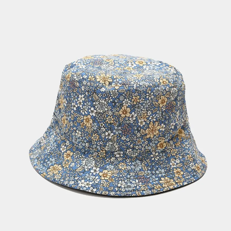 Women's Casual Printed Reversible Fisherman Hat - Blue