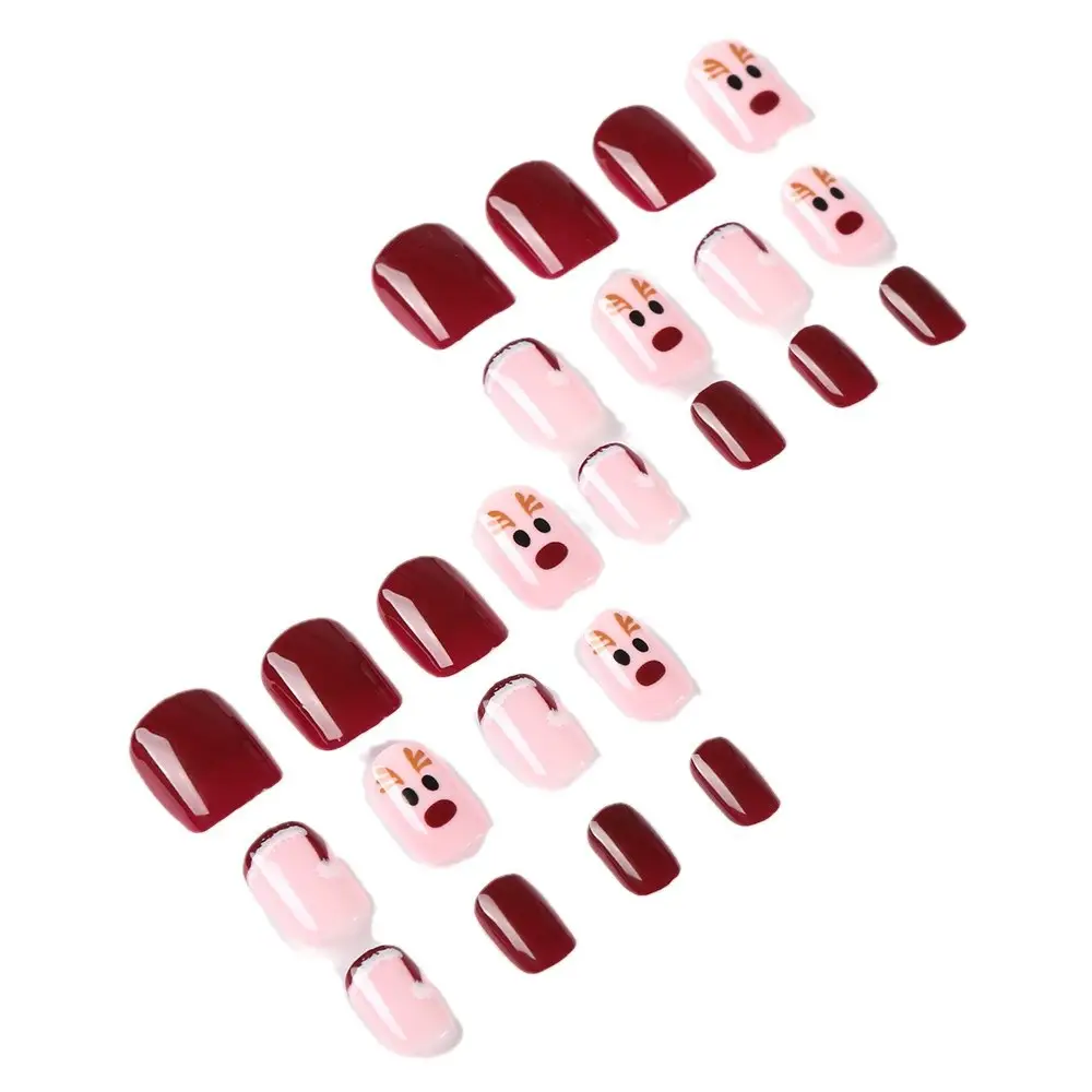 24 Pieces Christmas Elk Red Wear Nail Polish