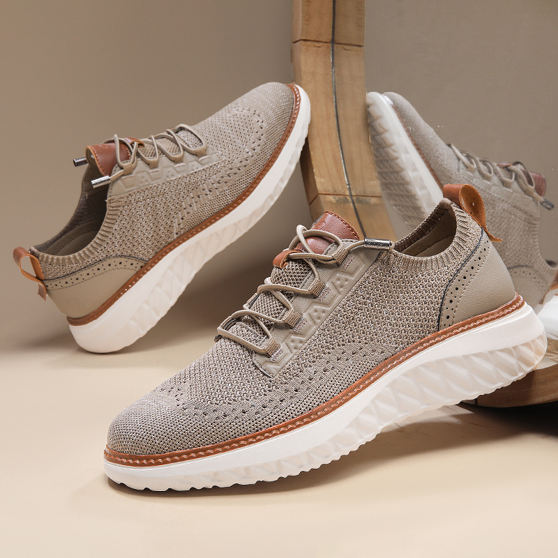 Men's Casual Large Size Flyknit Breathable Shoes