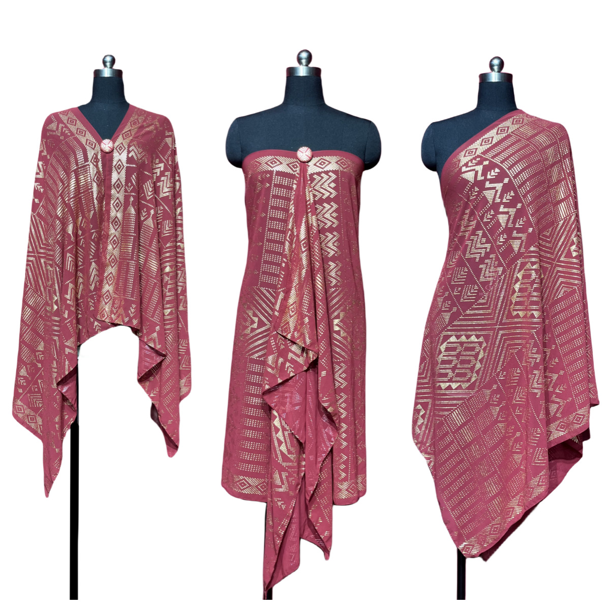 Gorgeous Tinfoil Gold Shawl Multifunctional Scarf