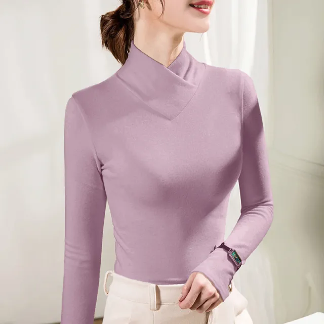 Undershirt Women's Inner Western Style Small Shirt Double sided With Velvet Top Taro Purple Dralon - Shop at LoveMi