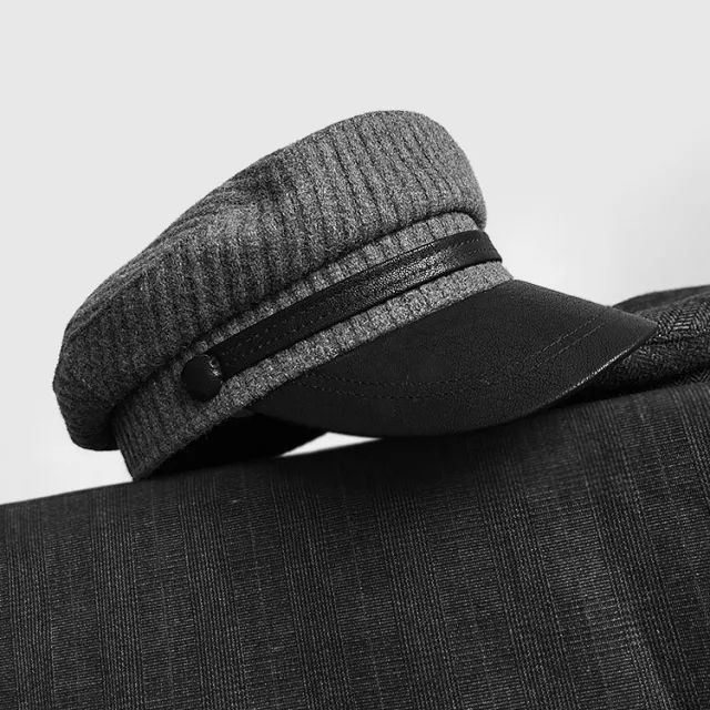 Retro Navy Style Fashion Navy Hat Gray Vertical Stripes - Shop at LoveMi