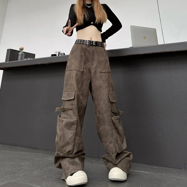 High Street Fashion Brand Casual Working Pants Women's Autumn And Winter New Brown - Shop at LoveMi